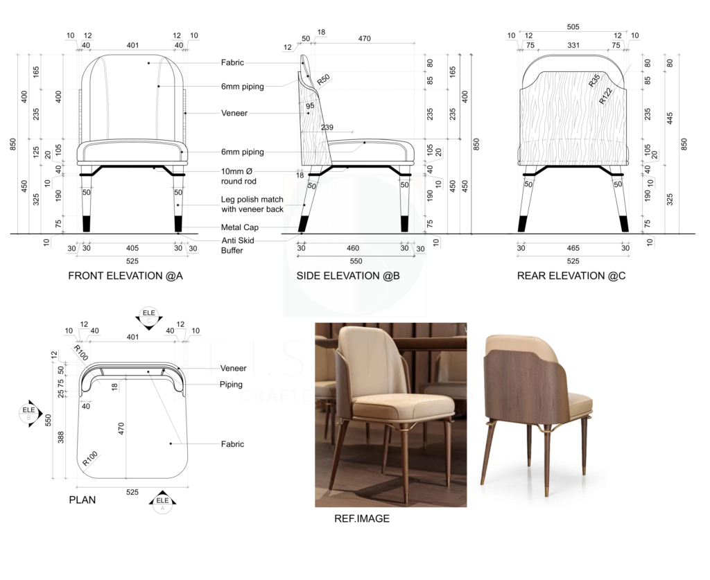 CAD Drawing - Cynthia Chair